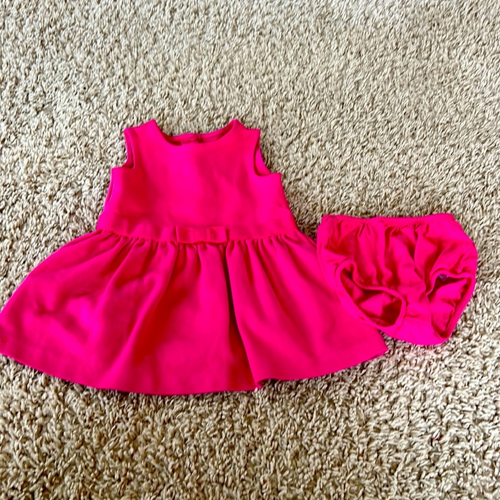 Ralph Lauren pink dress with diaper cover, size 12 month